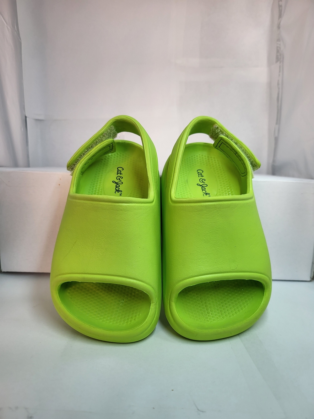 Cat & Jack Toddler Lime Green EVA Water Sandals Adjustable Slingback - Size 6